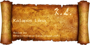 Kalapos Léna névjegykártya